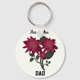 Elegante Dieproze Bloem Illustratie Botanisch Sleutelhanger