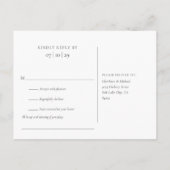 Elegante diepzee-blauwgroene trouw-RSVP kaart (Achterkant)