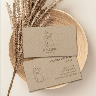 Elegante dierenwinkel Logo Craft Paper - minimalis Visitekaartje