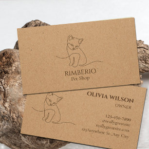 Elegante dierenwinkel Logo Craft Paper - minimalis Visitekaartje