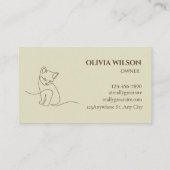 Elegante dierenwinkel Logo - Minimalistische Cat L Visitekaartje (Achterkant)