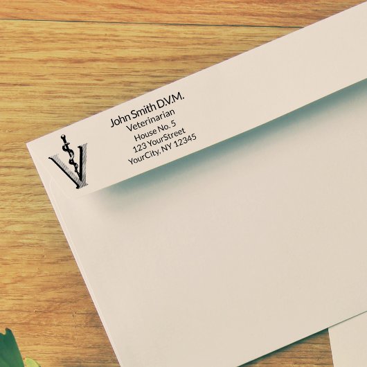 Elegante diergeneeskunde Asclepius Caduceus Vet Zelfinktende Stempel