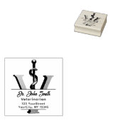 Elegante Diergeneeskunde Asclepius Script Rubberstempel (Gestempeld)