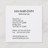 Elegante diergeneeskunde Asclepius Vet Gold V Vierkante Visitekaartje (Achterkant)