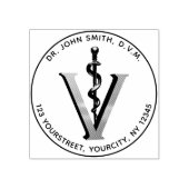 Elegante Diergeneeskunde Dierenarts Asclepius Rubberstempel (Afrduk)