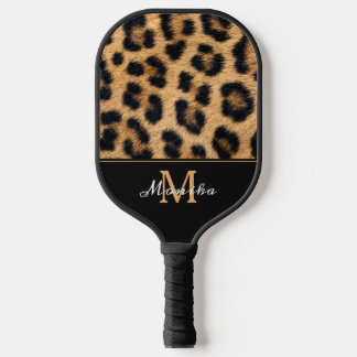 Elegante dierlijke huid luipaard print pickleball paddle