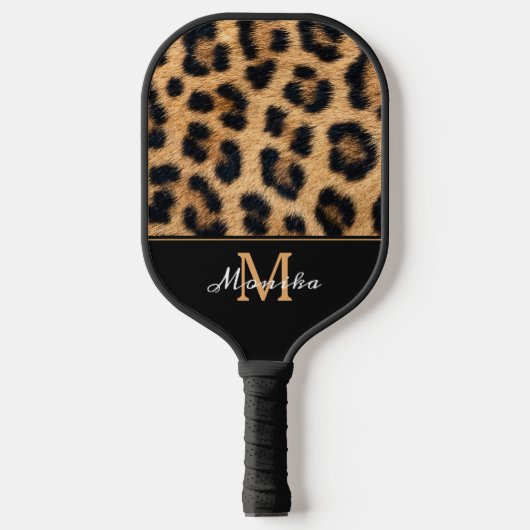 Elegante dierlijke huid luipaard print pickleball paddle (Voorkant)