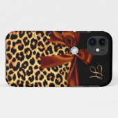 Elegante diermotief met nepdiamant en monogram Case-Mate iPhone case (Achterkant (horizontaal))