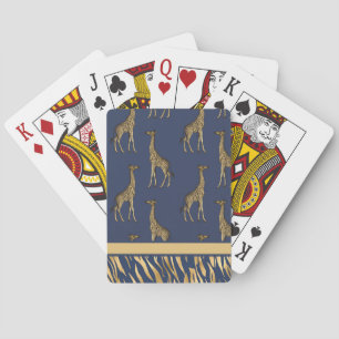 Elegante dierprint blauw modern  pokerkaarten