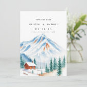 Elegante digitale berg save the date (Staand voorkant)