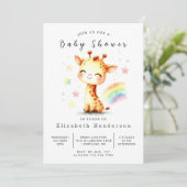 Elegante digitale giraffe baby shower kaart (Staand voorkant)