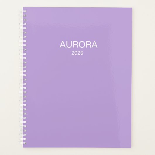 Elegante digitale lavendel gepersonaliseerde naam  planner (Voorkant)