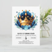 Elegante digitale prins kroonverjaardag kaart (Staand voorkant)