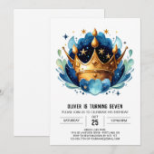 Elegante digitale prins kroonverjaardag kaart (Voorkant / Achterkant)