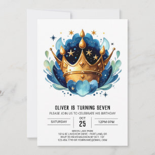 Elegante digitale prins kroonverjaardag kaart