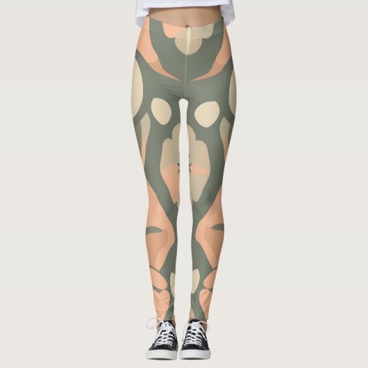 Elegante digitale print Leggings - Kleurrijk Home  (Voorkant)