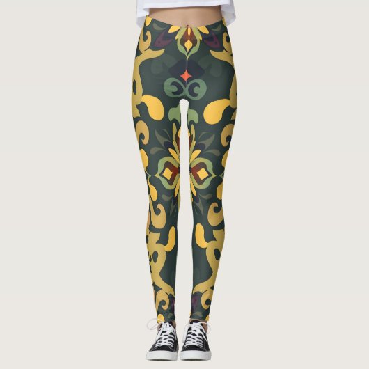 Elegante digitale print Leggings kleurrijk patroon (Voorkant)