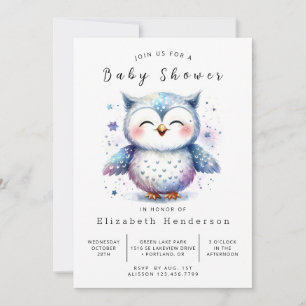 Elegante digitale uil Baby shower Kaart