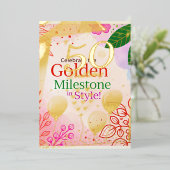 Elegante digitale uitnodiging voor 50e verjaardag (Staand Voorkant)