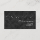 Elegante digitale zwarte suède en kreukelharlekijn visitekaartje (Achterkant)