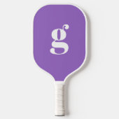 Elegante dikgedrukte monogram initiaal amethist pa pickleball paddle (Voorkant)