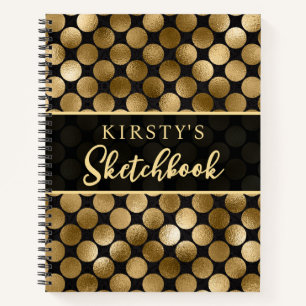 Elegante dikke gouden cirkels glitterschetsboek notitieboek