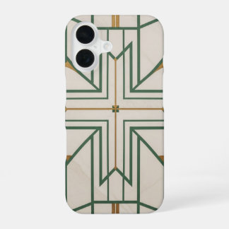 Elegante Dille Groen Geometrische iPhone 16 Hoes | Hoesje
