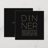 Elegante Dinner Invitation Kaart (Voorkant / Achterkant)