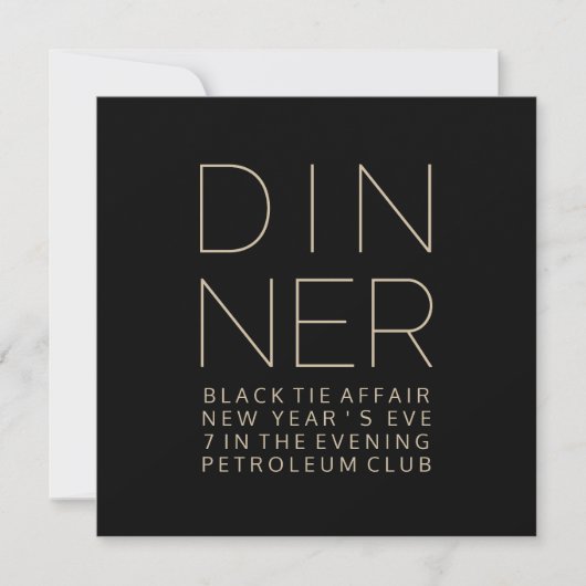 Elegante Dinner Invitation Kaart (Voorkant)