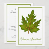 Elegante Dinner Party Uitnodiging Herfst Blad 3 (Voorkant / Achterkant)
