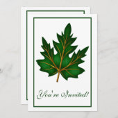 Elegante Dinner Party Uitnodiging Herfst Blad 4 (Voorkant / Achterkant)