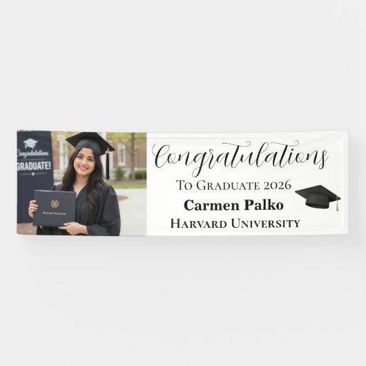 Elegante diploma-banner | Klas van 2026 Spandoek (Horizontaal)