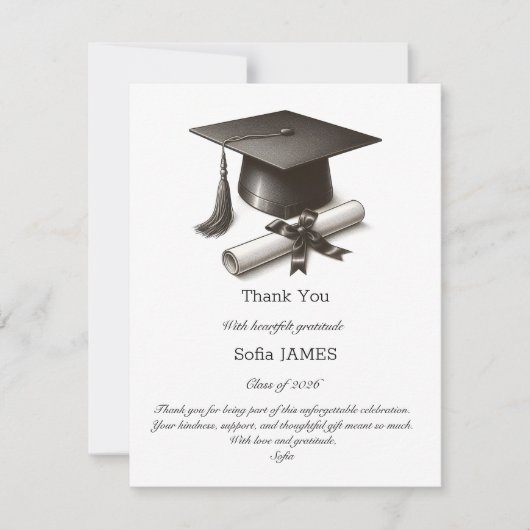 Elegante diploma bedankkaart (Voorkant)