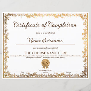 Elegante diploma certificaat van voltooiing Award