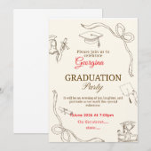 Elegante diploma-uitnodiging CFlat bedankkaart (Voorkant / Achterkant)