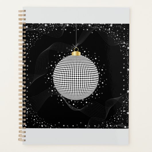Elegante Disco Bal Kerst Ornament Planner (Voorkant)