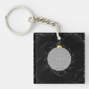 Elegante Disco Bal Kerst Ornament Sleutelhanger