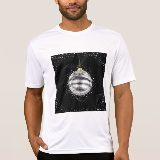 Elegante Disco Bal Kerst Ornament T-shirt (Voorkant)