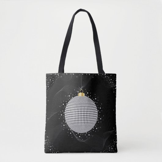 Elegante Disco Bal Kerst Ornament Tote Bag (Voorkant)