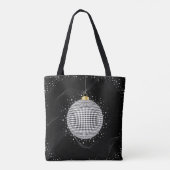 Elegante Disco Bal Kerst Ornament Tote Bag (Achterkant)