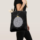Elegante Disco Bal Kerst Ornament Tote Bag (Dichtbij)
