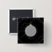 Elegante Disco Bal Kerst Ornament Vierkante Button 5,1 Cm (Voorkant /achterkant)