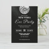 Elegante Disco Bal Nieuwjaarsfeest Uitnodiging (Staand voorkant)