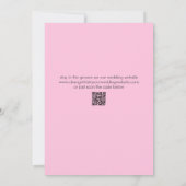 Elegante disco bal roze gouden bruiloft QR-code Save The Date (Achterkant)