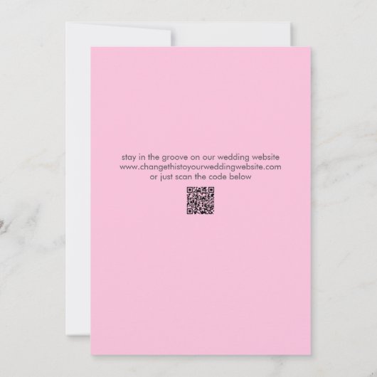 Elegante disco bal roze gouden bruiloft QR-code Save The Date (Achterkant)