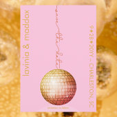 Elegante disco bal roze gouden bruiloft QR-code Save The Date