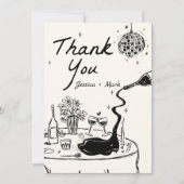 Elegante Disco bruiloft dank u kaart (Voorkant)