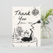 Elegante Disco bruiloft dank u kaart (Staand voorkant)