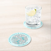 Elegante discobal Blauwgroen blauw rond bruiloft Ronde Kartonnen Onderzetter (Insitu)