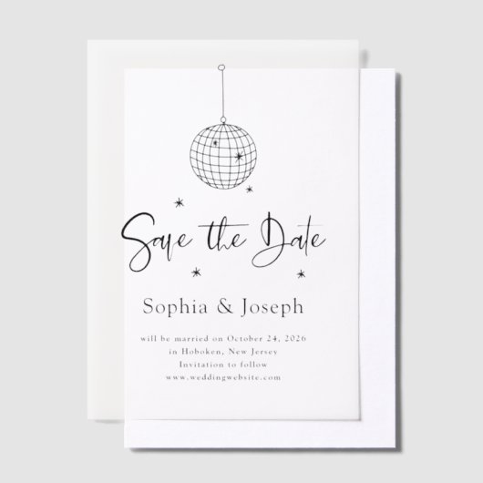 Elegante discobal | Trouwen Bewaar de datum Vellum Uitnodigingen (Offset)